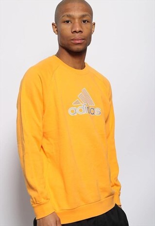 VINTAGE ADIDAS BIG LOGO SWEATSHIRT YELLOW