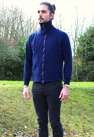 VINTAGE 80S ZIP JACKET - RETRO - XS - CARDIGAN - RETRO
