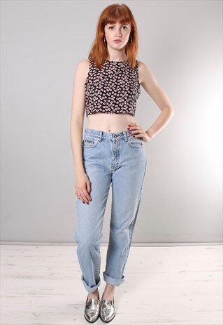 VINTAGE 90S CALVIN KLEIN BLUE TAPERED BOYFRIEND JEANS