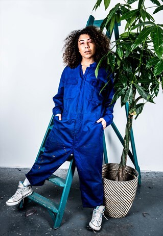 VINTAGE BOILERSUIT IN BLUE WITH PAINT MARKS