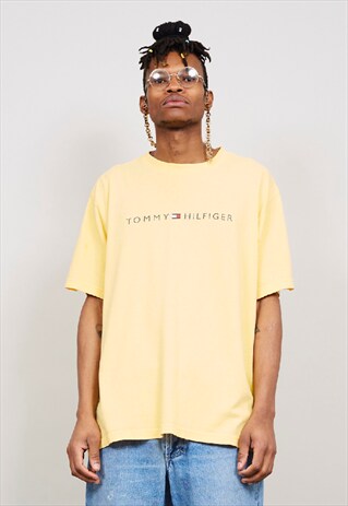 VINTAGE 90'S TOMMY HILFIGER YELLOW T-SHIRT
