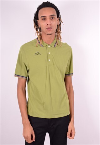 KAPPA MENS VINTAGE POLO SHIRT LARGE GREEN 90'S