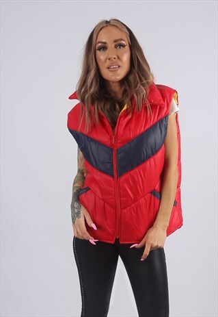 VINTAGE GILET JACKET FITTED PUFFER UK 16 - 18 XL (C3V)
