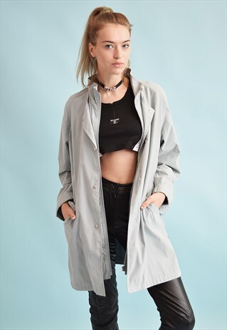 90'S RETRO PASTEL OVERSIZED THIN PARKA JACKET
