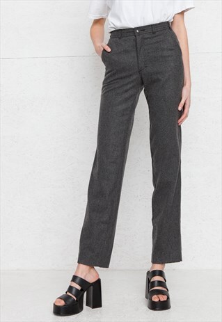 VINTAGE GREY WOOL TROUSERS BOTTOMS