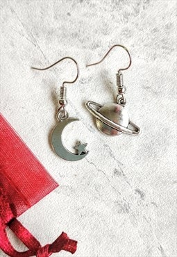 Love You to the Moon and to Saturn Earrings