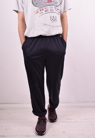 KAPPA MENS VINTAGE TRACKSUIT TROUSERS W36 L31 NAVY BLUE 90S