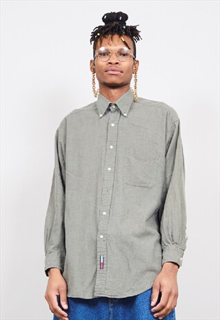 VINTAGE 90'S TOMMY HILFIGER GREEN SHIRT