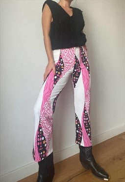 Vintage 70s Flare Pink Trousers