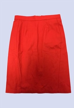 Fila Bold Bright Red Cotton High Waist Pencil Mini Skirt