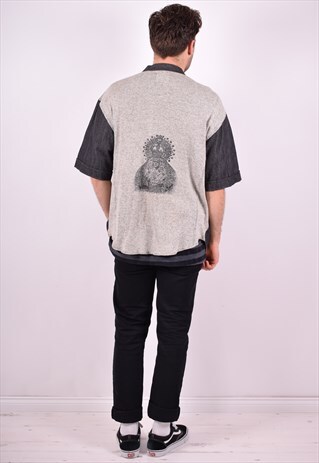 MOSCHINO MENS VINTAGE SHIRT XL GREY 90'S