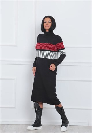 WINTER SWEATER DRESS WITH TURTLENECK