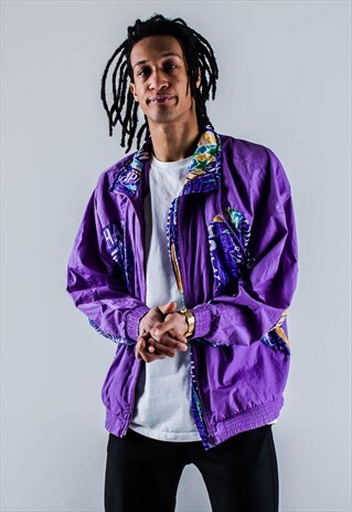 VINTAGE 90S TRACK TOP IN PURPLE