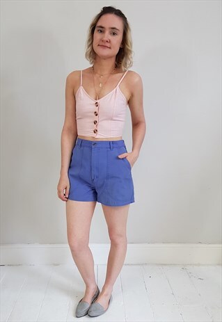VINTAGE 90'S PURPLE BLUE HIGH WAISTED DENIM SHORTS