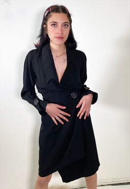 Vintage 90s black midi dress 