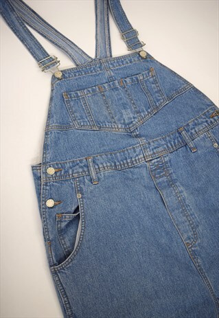 VINTAGE 90S BLUE DENIM ADJUSTABLE DUNGAREES