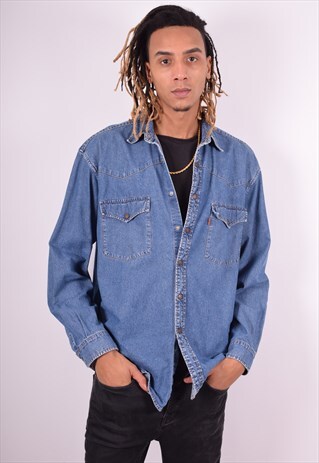 LEVI'S MENS VINTAGE DENIM SHIRT XL BLUE 90'S