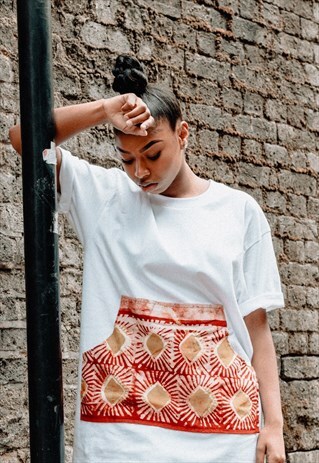 SUNSHINE PRINT POCKET LONGLINE TOP