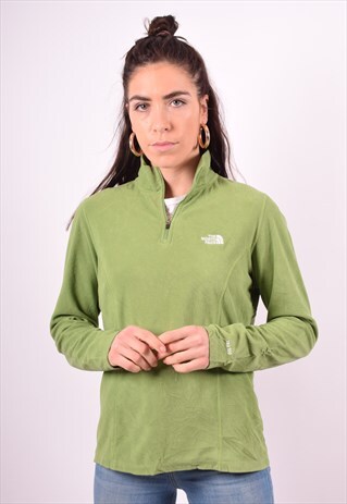 THE NORTH FACE WOMENS VINTAGE FLEECE JUMPER LARGE GREEN 90'S