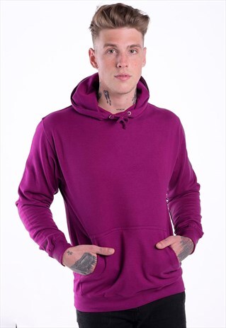 ESSENTIAL BLANK PULLOVER HOODY - BRIGHT MAGENTA PURPLE