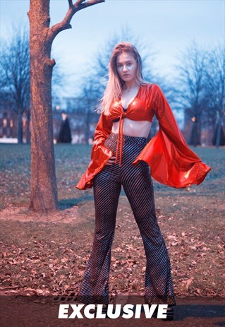 EXCLUSIVE STRIPED EXAGGERATED FLARES