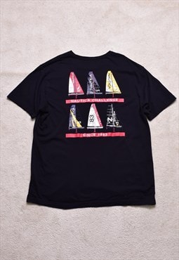 Vintage Nautica Black Double Print T Shirt