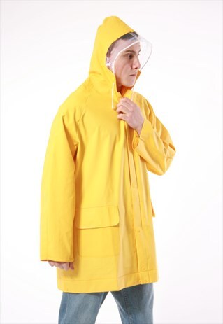 90S VINTAGE RAINCOAT PVC COAT OUTDOOR WATERPROOF 13845