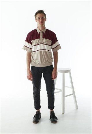 SHORT SLEEVE STRIPPED POLO / VINTAGE BEIGE POLO