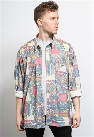 VINTAGE AZTEC PATTERNED SHIRT