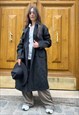 KZELL TRENCH COAT WITH BELT IN BLACK DENIM EFFECT