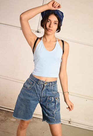 90'S RETRO HIGHWAISTED DENIM FESTIVAL SHORTS