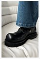 METAL BUCKLE BOOTS HIGH FASHION ROUND SHAPE UTILITY SHOES