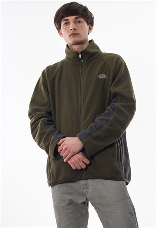 VINTAGE THE NORTH FACE FULL ZIP JACKET GREEN KHAKI