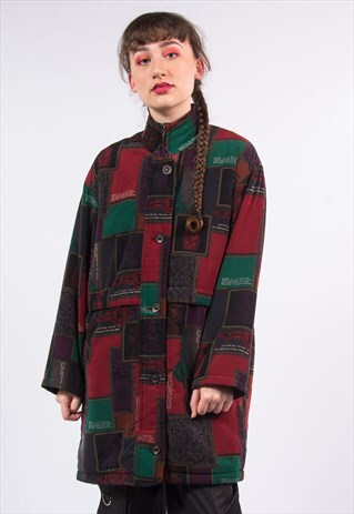 VINTAGE 90'S CHECKED BAROQUE COAT