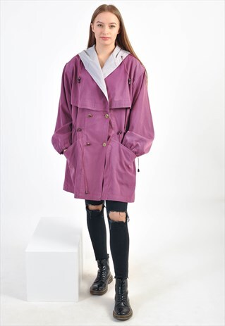VINTAGE 80'S PARKA JACKET IN PURPLE
