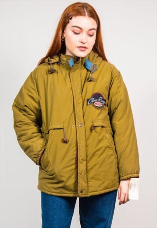 VINTAGE 90'S GREEN THICK PARKA COAT