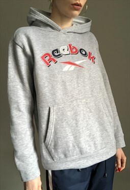 Vintage grey hoodie with big spell-out logo
