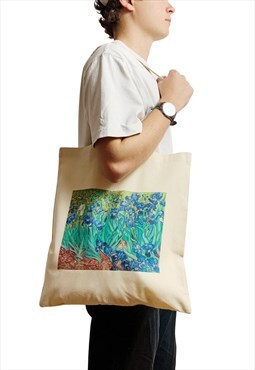 Van Gogh Irises Canvas Tote Bag For Life Aesthetic Vintage