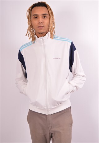 VINTAGE ADIDAS TRACKSUIT TOP JACKET WHITE
