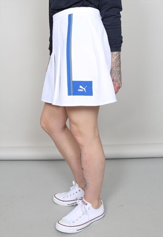 VINTAGE 90'S PUMA HIGH WAISTED WHITE TENNIS SKIRT