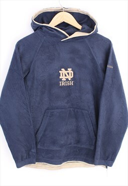 Vintage Columbia Notre Dame Fleece Hoodie Navy With Logo