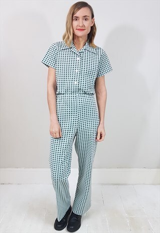 VINTAGE 70'S GREEN SPADE KNIT TROUSER AND TOP SET