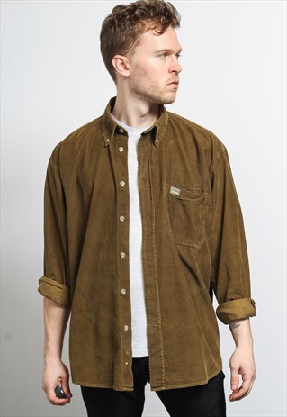VINTAGE CORDUROY CORD SHIRT BROWN