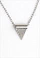 TRIANGLE CHAIN NECKLACE FOR MEN SILVER GEOMETRIC BEAD GIFT