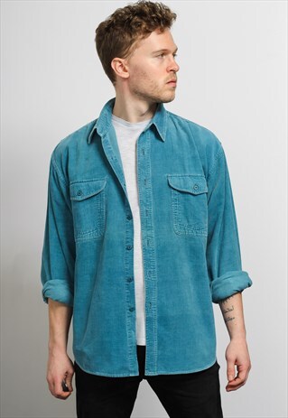 VINTAGE CORDUROY SHIRT BLUE