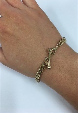 1980S VINTAGE CHAIN T BAR BRACELET