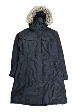 The North Face Hyvent Long Parka Coat In Black Size L UK 12