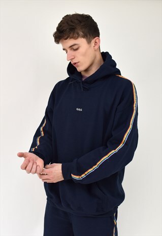 G&G UNISEX NAVY RAINBOW RIBBON SLEEVE HOOD