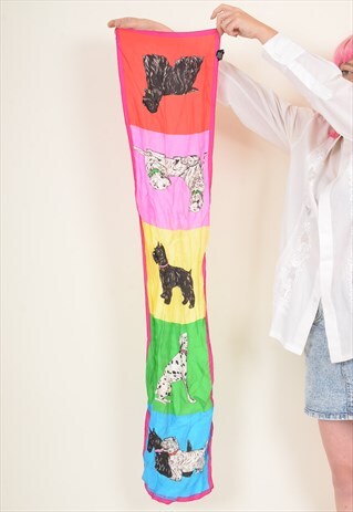 VINTAGE DOG PATTERNED SCARF / FACE COVERING / HEADBAND