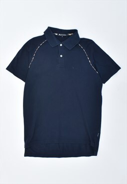 Vintage Aquascutum Polo Shirt Navy Blue